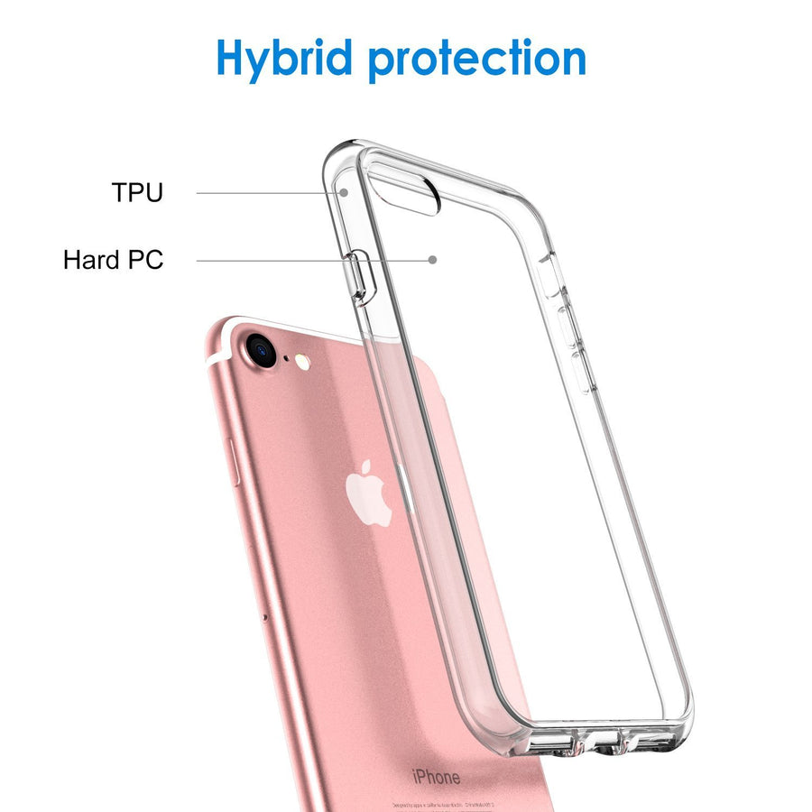 Evolveley's Case for Apple iPhones, Shock-Absorption Bumper Cover, Anti-Scratch Clear Back (HD Clear)