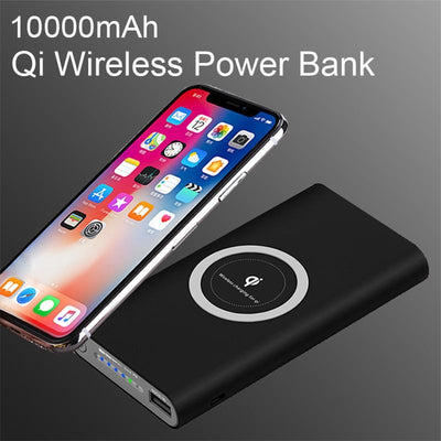 Power Bank & Wireless QI Charger 10000mAh For iPhones & Samsungs