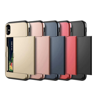 Business Phone Cases For iPhone X XS Max XR Case Slide Armor Wallet Card Slots Holder Cover for iPhone 7 8 Plus 6 6s 5 5S SE