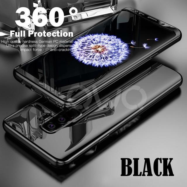 360 Degree Plating Mirror Cases For Samsung Galaxy S9 S8 S7 Edge Full Cover Protective For Samsung Note 9 8 S9 Plus Case Cover
