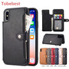 Retro Zipper Cases For iPhone 8 7 6S 6 Plus Case for iPhone X XS MAX XR Multi Card Holders leather Wallet Phone Cover