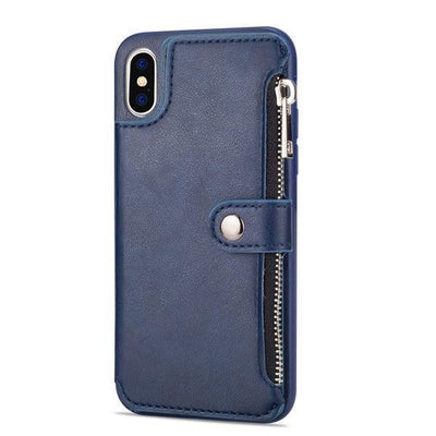 Retro Zipper Cases For iPhone 8 7 6S 6 Plus Case for iPhone X XS MAX XR Multi Card Holders leather Wallet Phone Cover