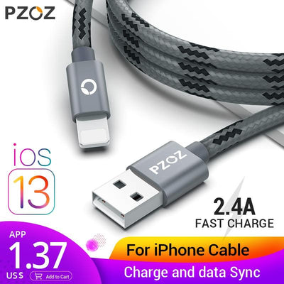 Speed Data Transfer Fiber iPhone USB Cable