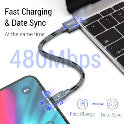 Speed Data Transfer Fiber iPhone USB Cable